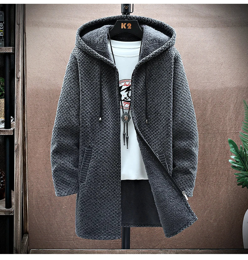 Men's Cashmere Long Cardigan Coat