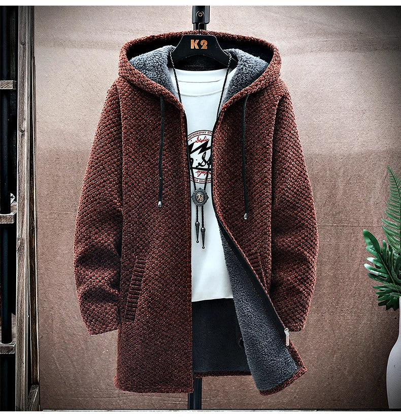 Men's Cashmere Long Cardigan Coat