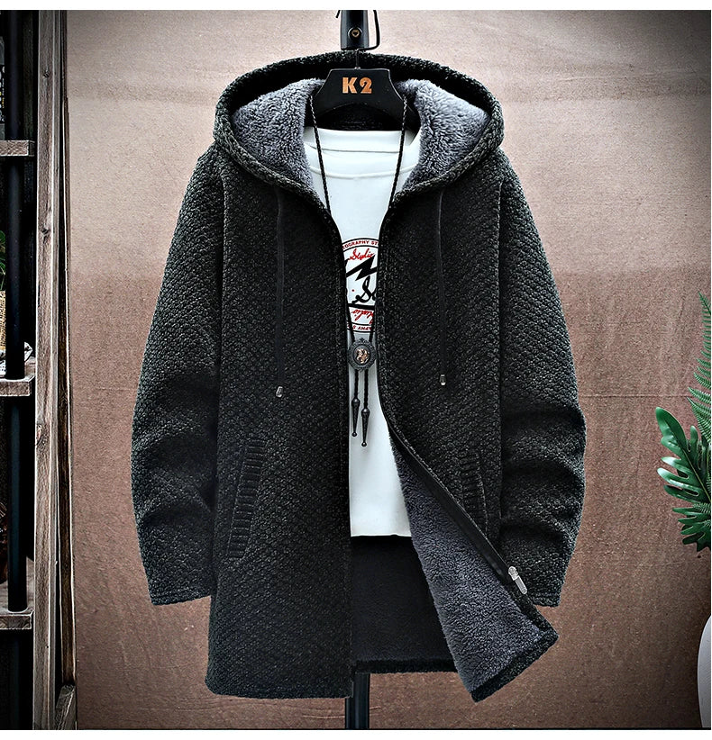 Men's Cashmere Long Cardigan Coat